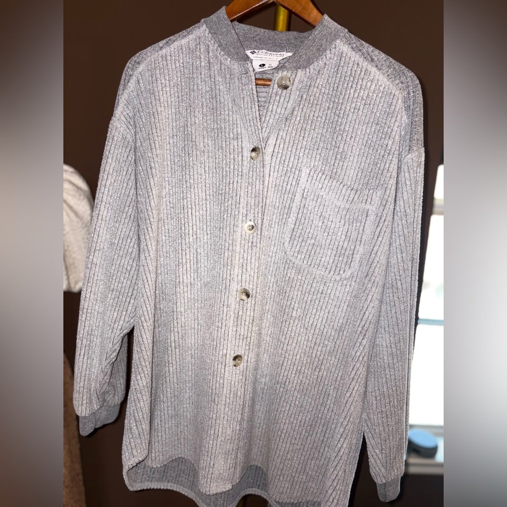 vintage Columbia Sportswear ribbed fleece button-up